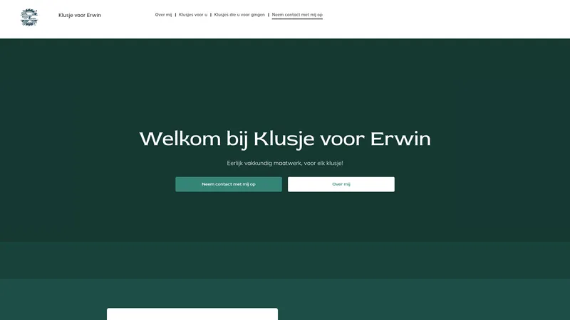 Website van Klusje voor Erwin