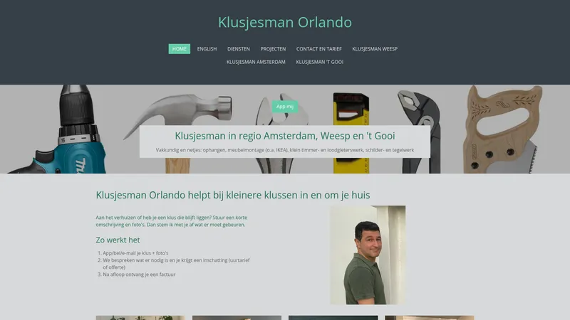 Website van Klusjesman Orlando