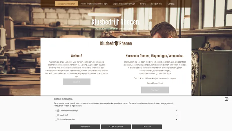 Website van Klusjesman Rhenen
