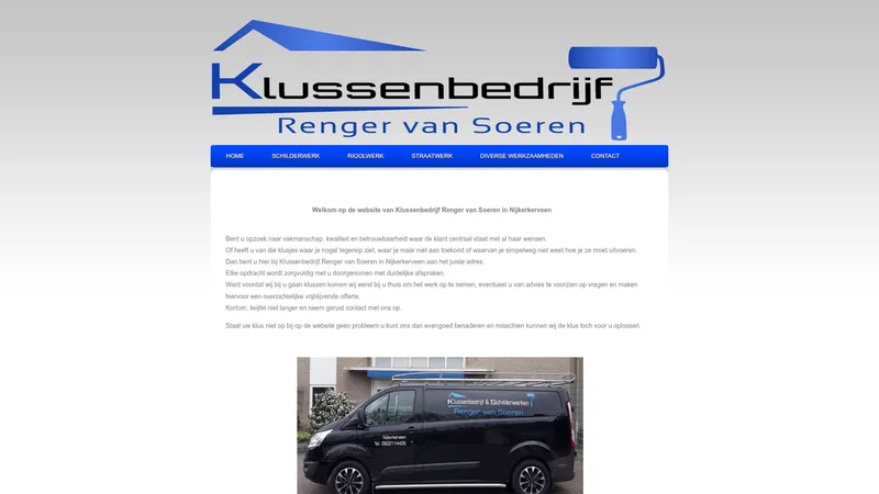 Website van Klussen Bedrijf Renger van Soeren