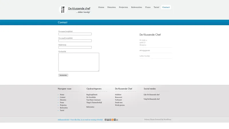 Website van Klussen met Frans / De klussende chef