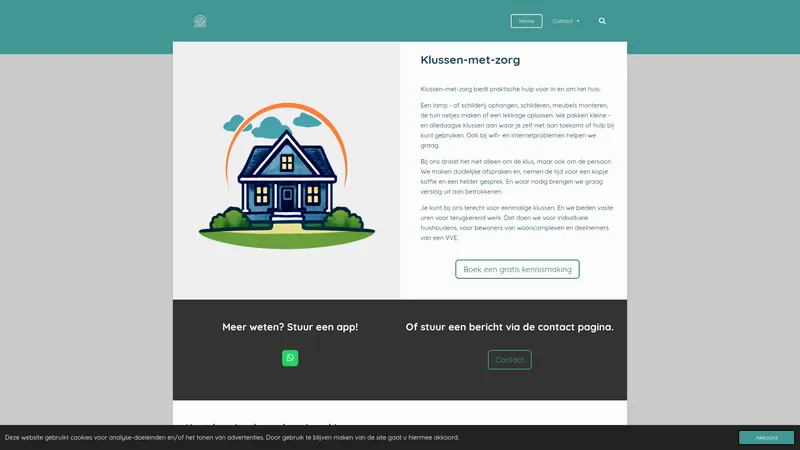 Website van Klussen met zorg