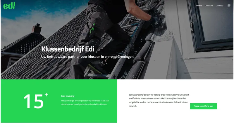 Website van Klussenbedrijf Edi