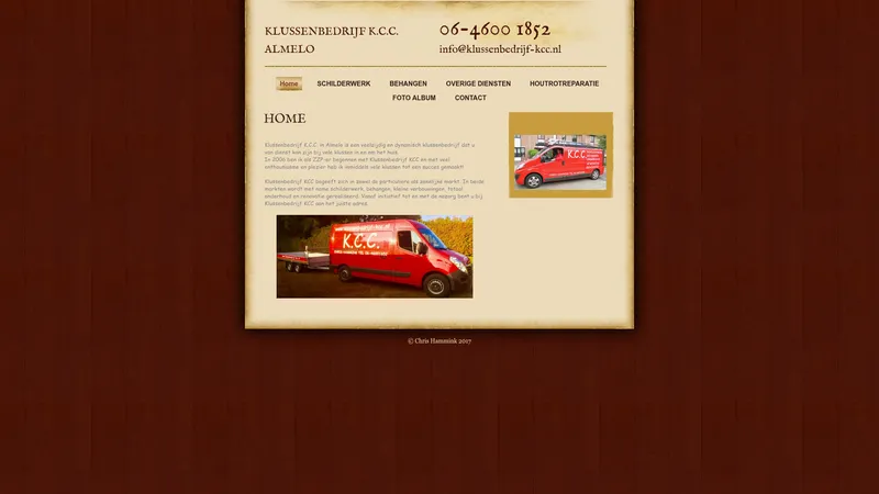 Website van Klussenbedrijf KCC