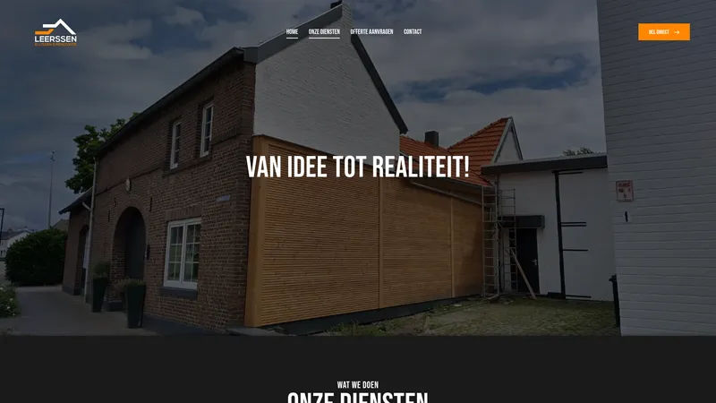 Website van Klussenbedrijf Leerssen