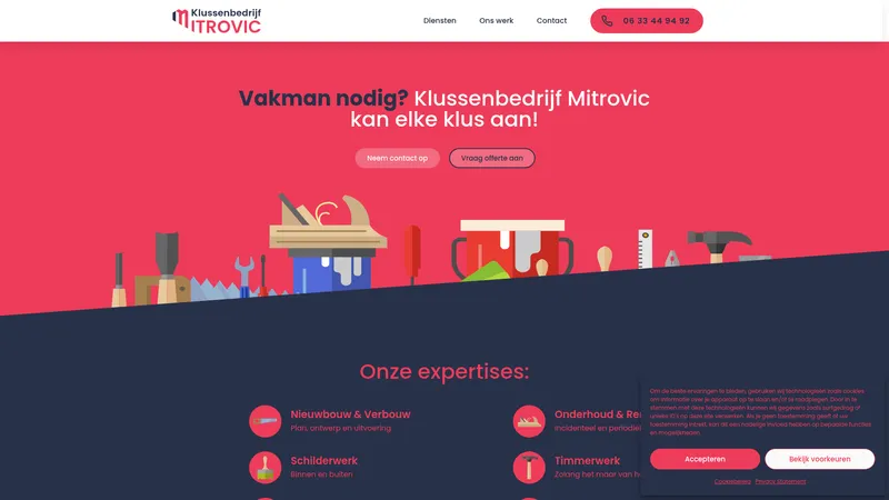 Website van klussenbedrijf Mitrovic