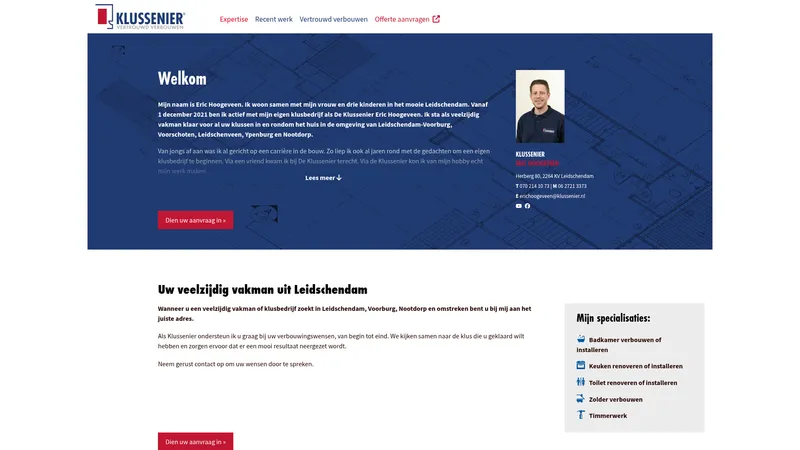 Website van Klussenier Eric Hoogeveen