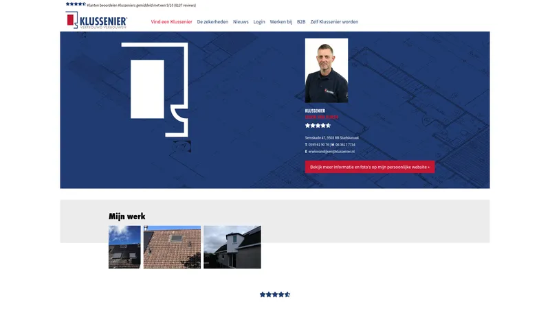 Website van Klussenier Erwin van Dijken