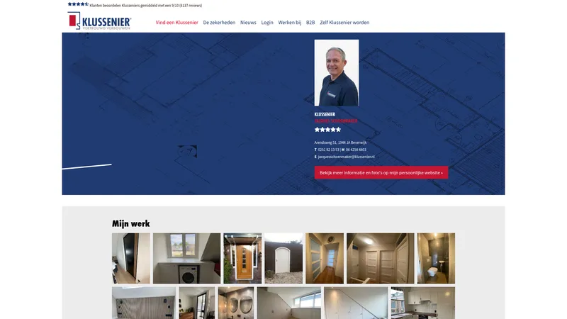 Website van Klussenier Jacques Schoenmaker