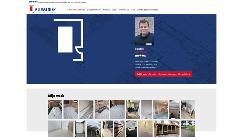 Website van Klussenier Mark Raspoort