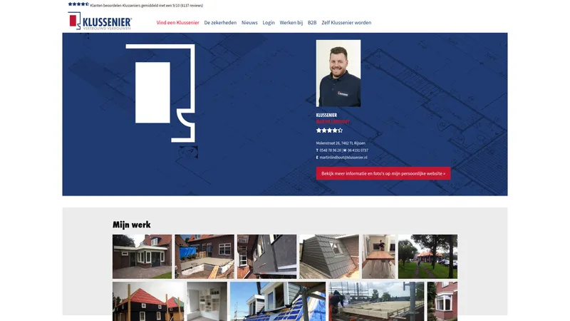 Website van Klussenier Martin Lindhout