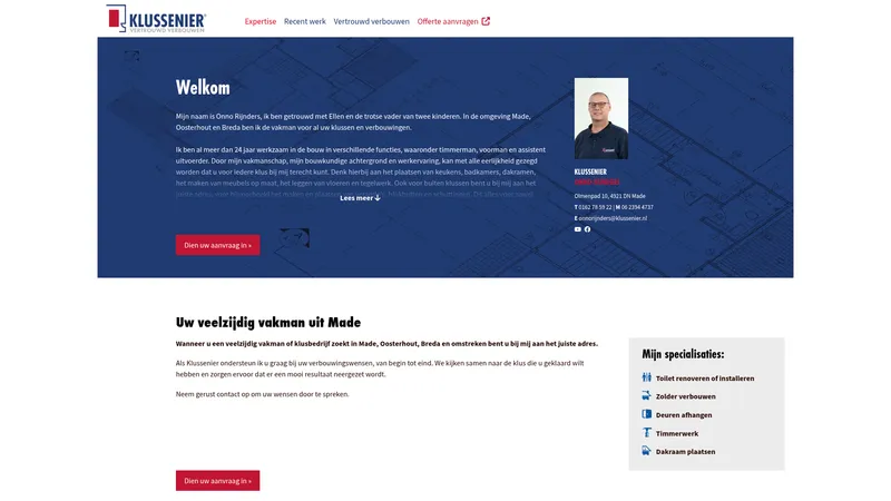 Website van Klussenier Onno Rijnders