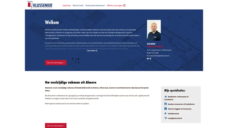 Website van Klussenier Sander Achterbergh