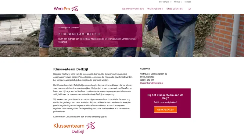 Website van Klussenteam Delfzijl