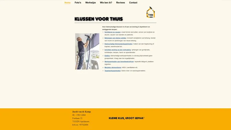 Website van KlussenVoorThuis