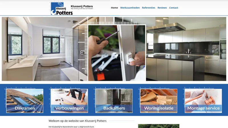 Website van Klusserij Potters