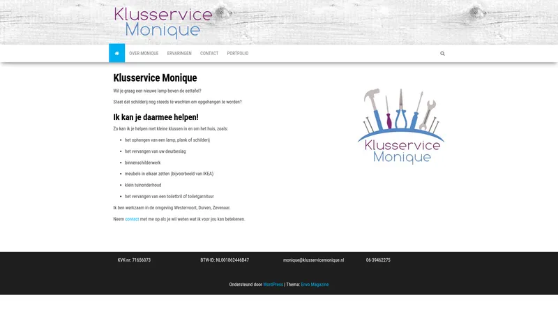 Website van Klusservice Monique