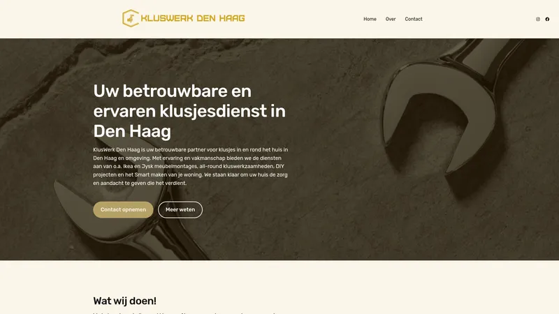 Website van KlusWerk Den Haag