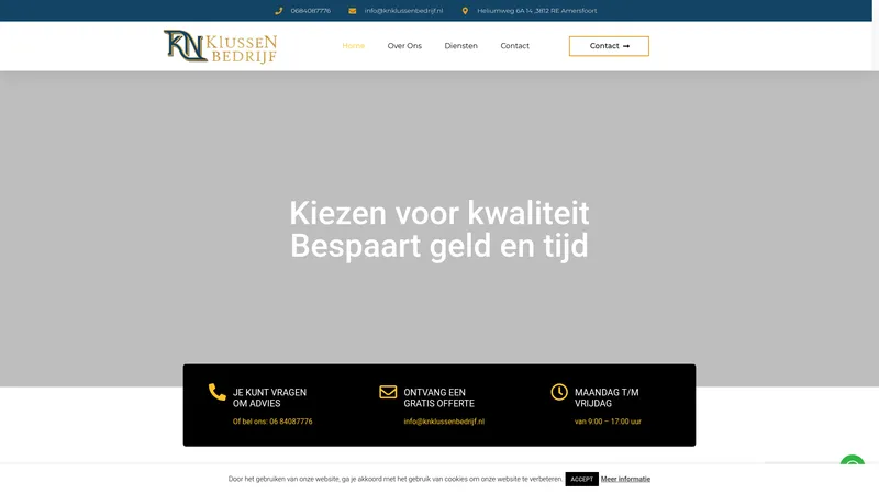 Website van KN KlusseNbedrijf