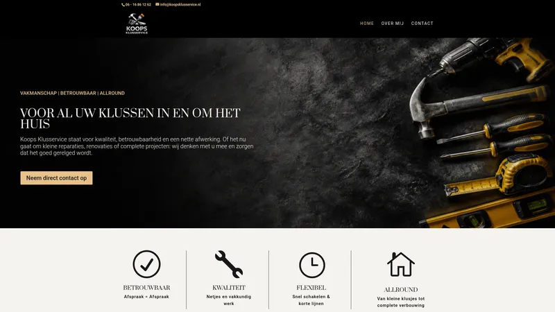 Website van Koops Klusservice
