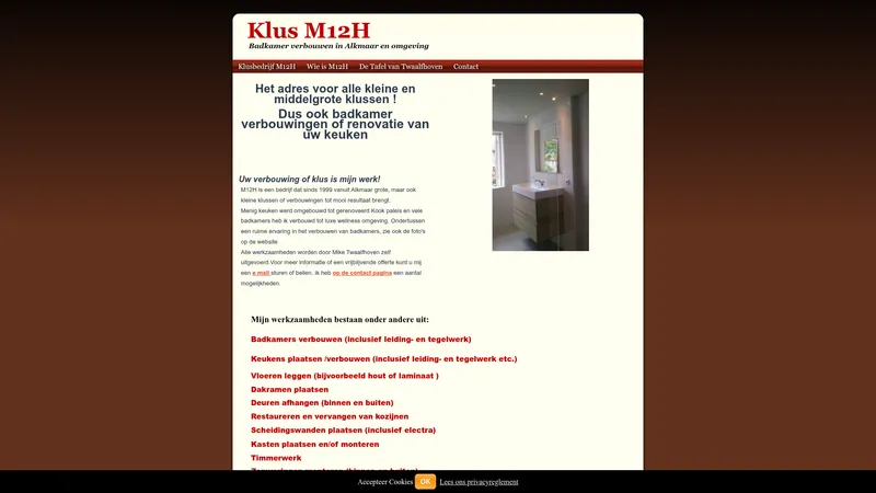 Website van M12h Klussenbedrijf
