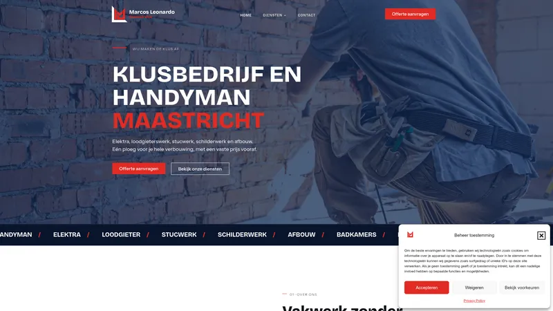 Website van Marcos Leonardo Bouwservice