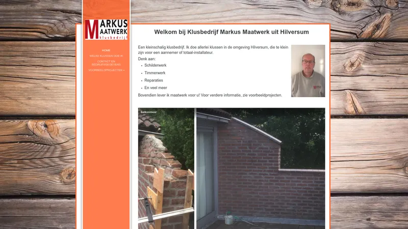 Website van Markus Maatwerk Klusbedrijf