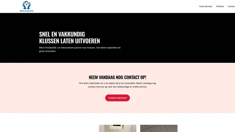 Website van Mimo klusbedrijf