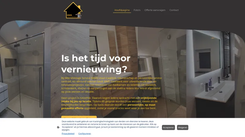 Website van MMS Mile montage service