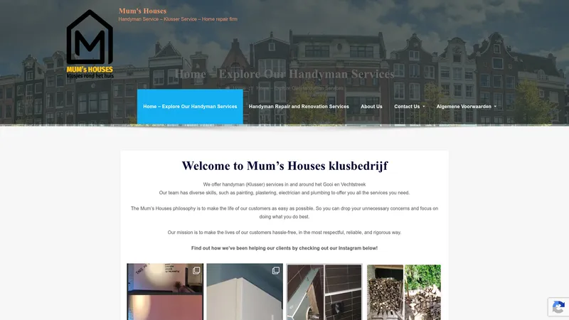 Website van Mum's Houses - Klusbedrijf - Handyman