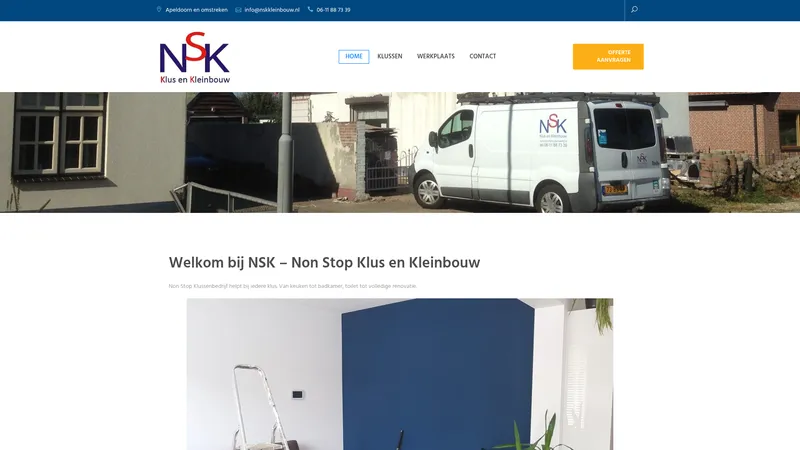 Website van Non-Stop Klus en Kleinbouw