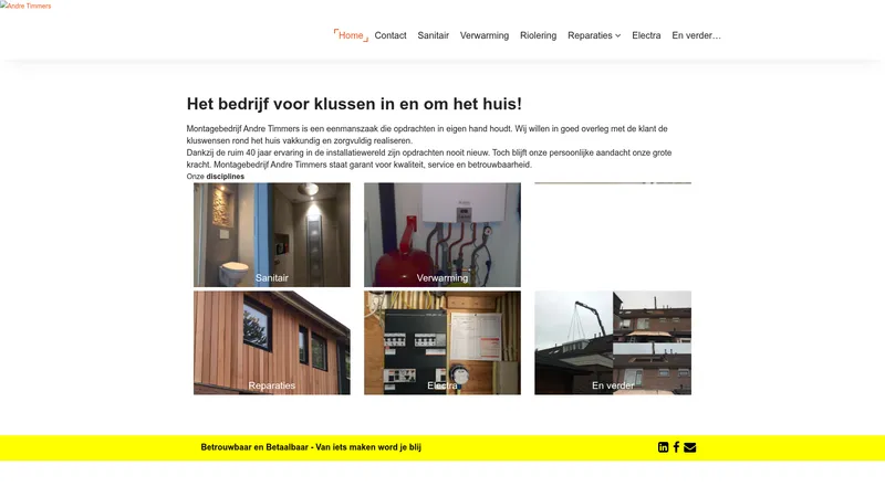 Website van Onderhoudsbedrijf Andre Timmers