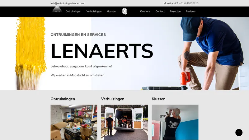 Website van Ontruimingen en services Lenaerts