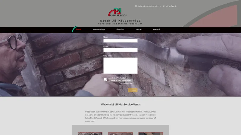 Website van PJ KlusService Venlo