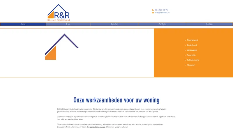 Website van R&R Klus En Onderhoud