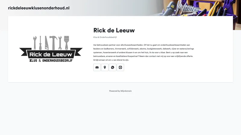 Website van Rick de Leeuw Klus & Onderhoud