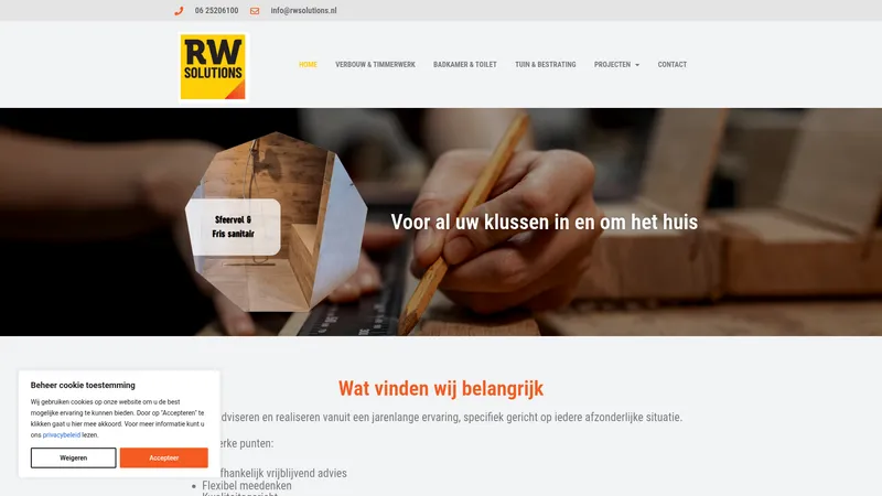 Website van RW Solutions