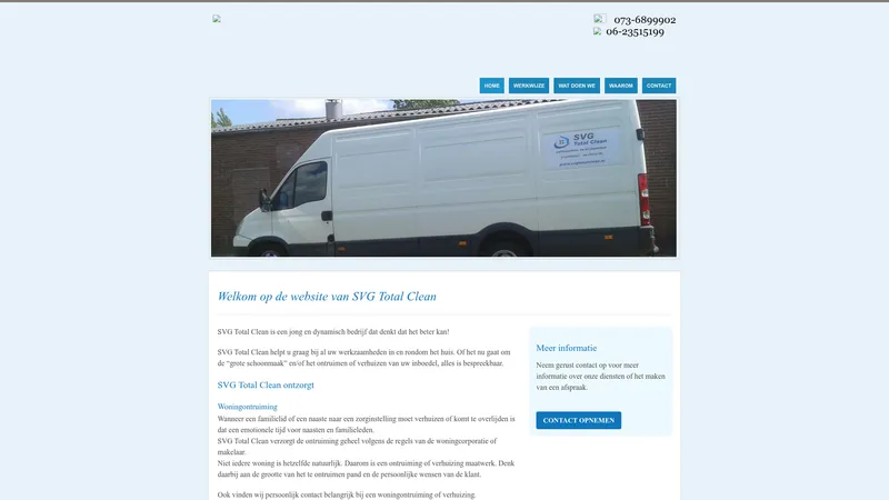 Website van SVG Total Clean