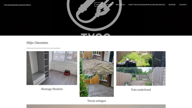 Website van Tygo Hoogenkamp Allround Service