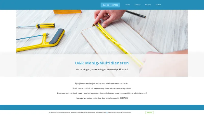 Website van U&R Menig-Multidiensten