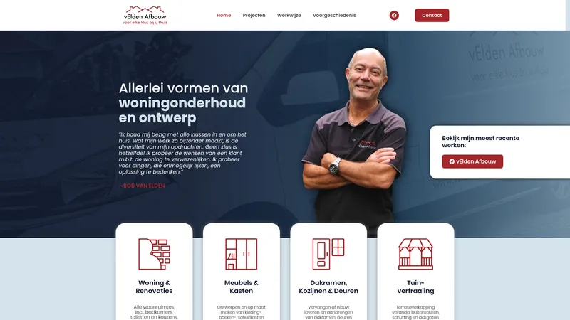 Website van v Elden Afbouw