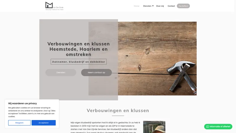 Website van van den Eijnde Services