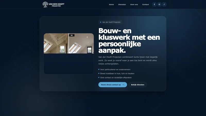 Website van Van der Hooft projecten