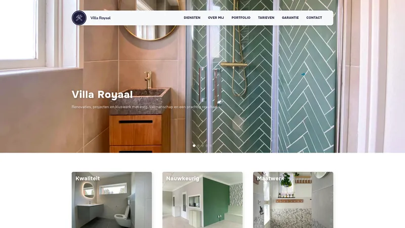 Website van Villa Royaal